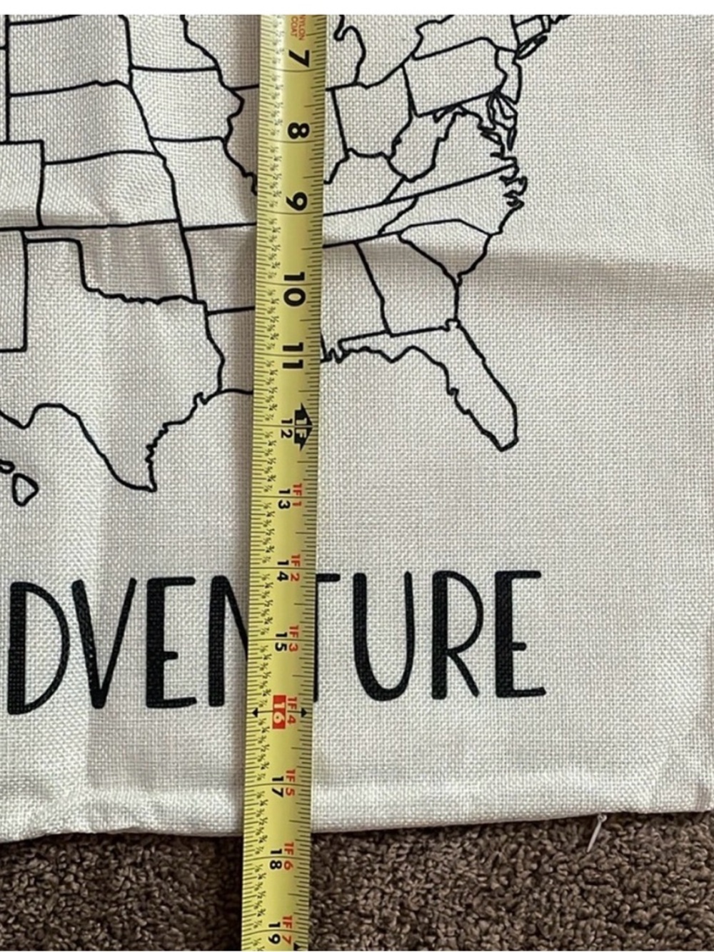 Let’s go on an Adventure Pillow Cover with Map - Picture 3 of 3